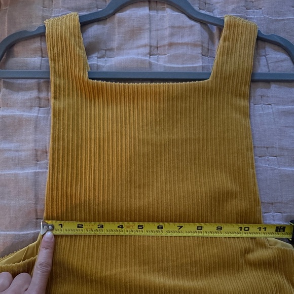 ZARA TRF Mustard Corduroy Pinafore Jumper – Size M - Picture 7 of 9